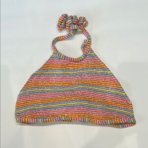 Hazel knitted stripe halter bikini top swim size small